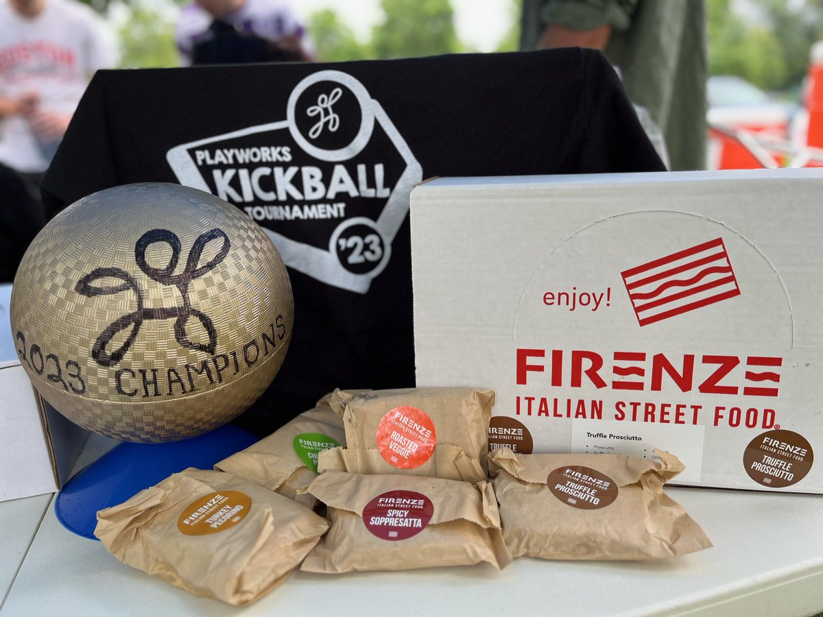 PlayworksIL's tweet photo. Thank you so much @FirenzeItalian for being our lunch sponsor for Corporate Kickball 2023! The food was AMAZING and our participants couldn’t stop raving about it! Thank you for supporting Playworks Illinois and safe and healthy play. https://t.co/J5ewJwKYRw