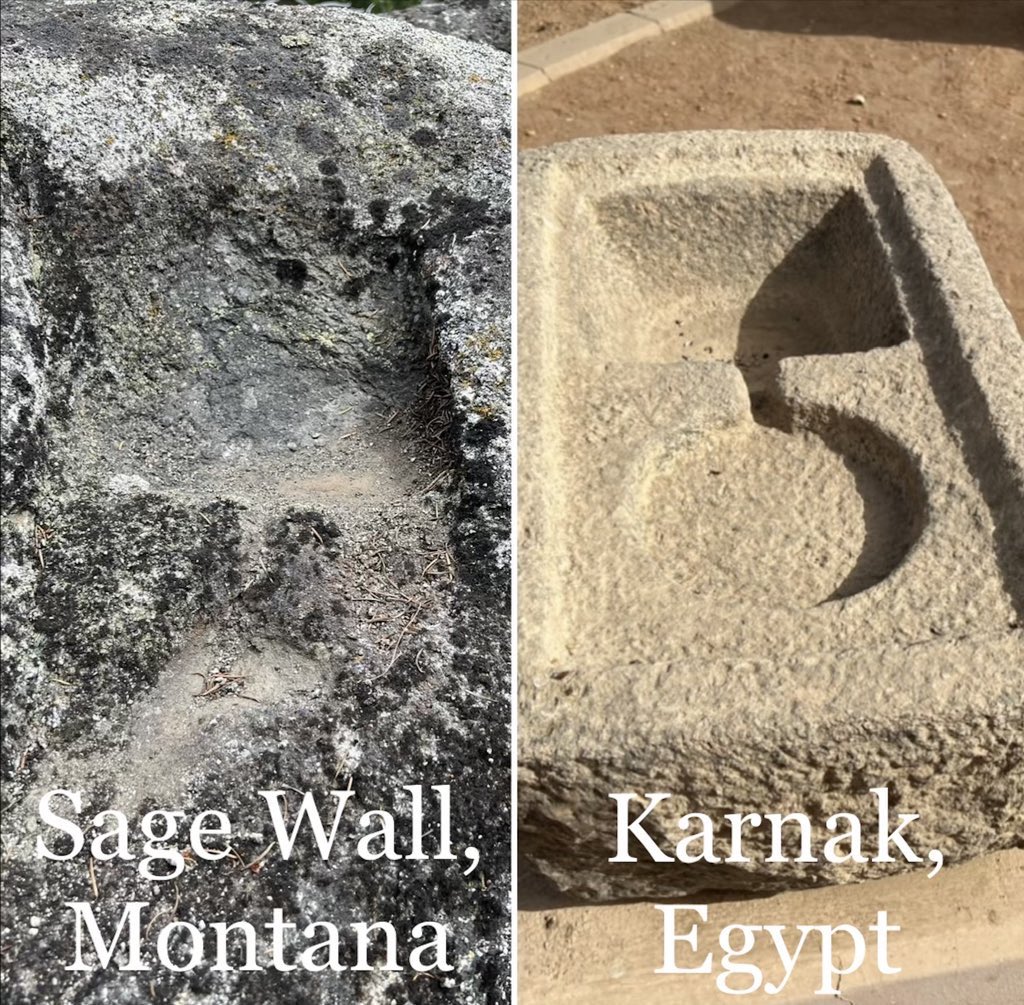 One other strange oddity to note. Check out this photo that @WWolfProd took from his trips to Karnak, Egypt and The Sage Wall, Montana..the resemblance is very curious. 
