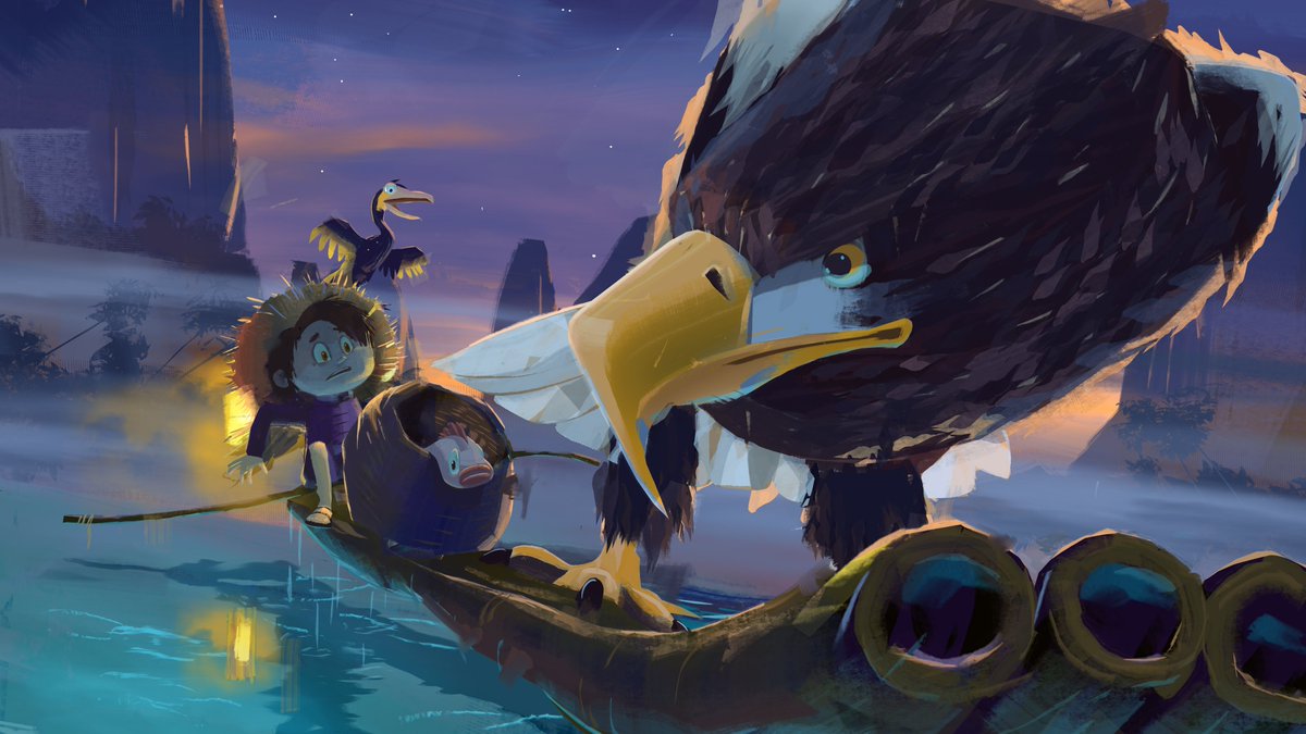 DarrenDubicki's tweet photo. A couple of story beat images from 'A Fish Tale'. Serving suggestions for finding tone to the film #filmconcept #visual #characterdesign 🎣🦅 https://t.co/x5iUkNNACj