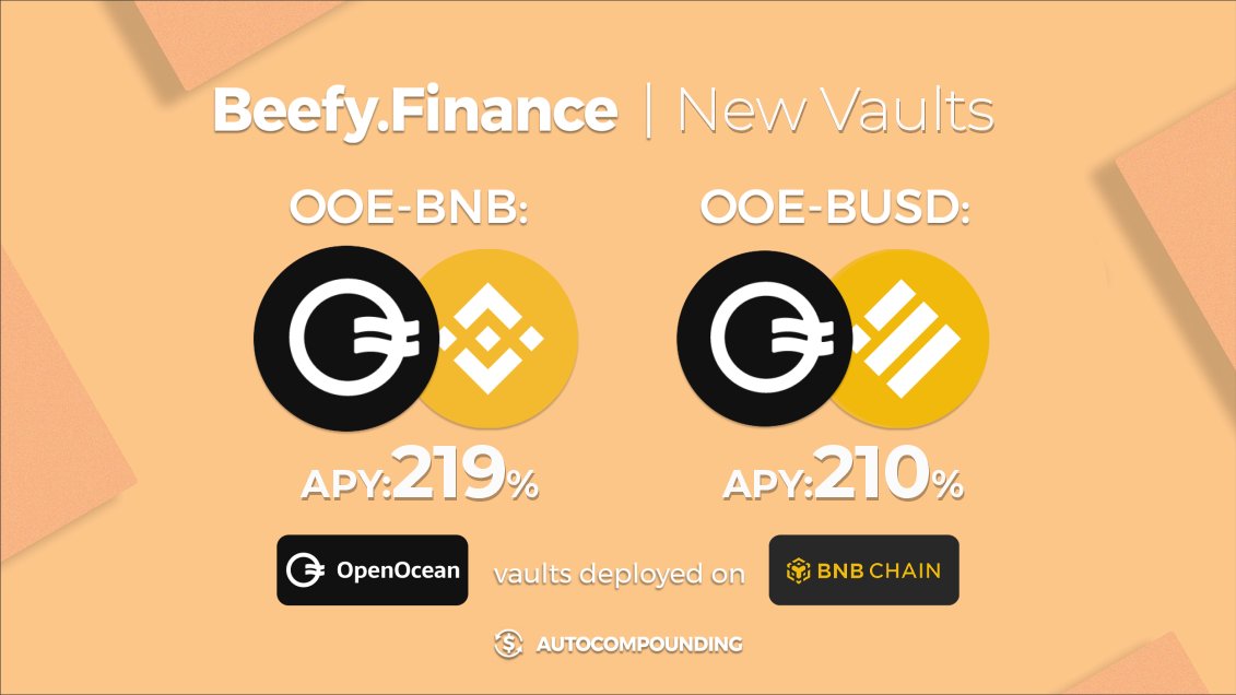 beefyfinance's tweet photo. 752 days we released the exact same Open Ocean vaults.
๐ $OOE - $BNB LP: 218% APY
๐ https://t.co/a0Td95drhR
๐ $OOE - $BUSD LP: 201% APY
๐ https://t.co/M1D1W2aDAM
@OpenOceanGlobal @bnbchain #FunFacts #FeelingRetro https://t.co/Z2d41X6Lzc