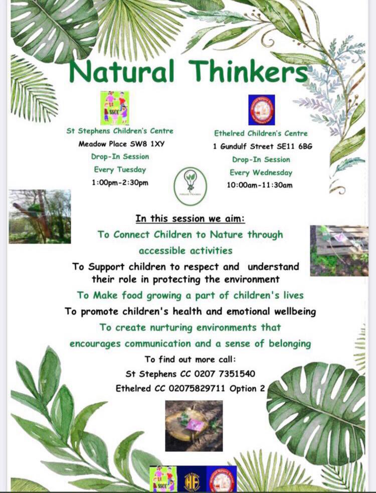 🌿 Reminder! Join Natural Thinkers at St Stephen's Children's Centre every Tuesday 1-2.30pm📍

Aiming to connect children with nature, promote environmental awareness &amp; encourage healthy lifestyles. With nurturing environments, children create a sense of belonging 🌱🌈 #Nature