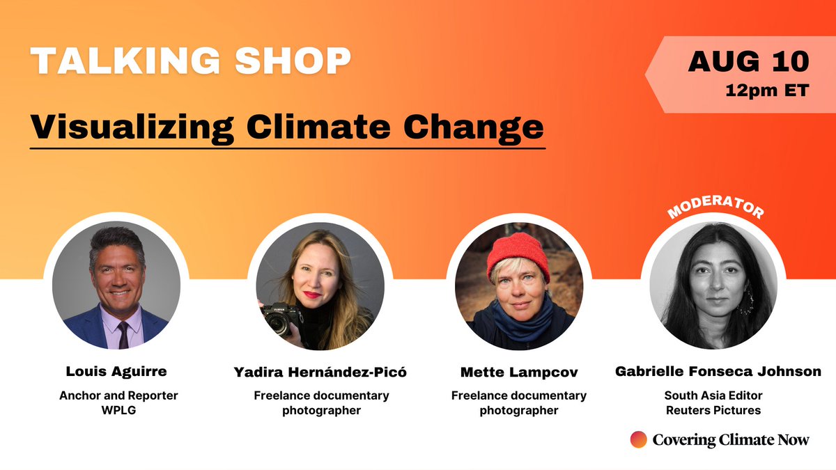 CoveringClimate's tweet photo. 📸 Photojournalists and photo editors! Join us for a Talking Shop webinar this Thursday to discuss the role of images in climate coverage. Pictures are often the first—and sometimes only—exposure audiences have to a story, making it essential that climate visuals be powerful & accurate https://t.co/pVUDCb678i