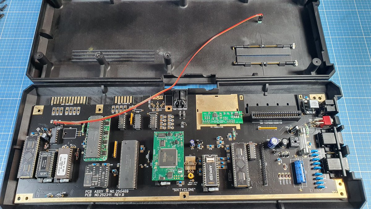 RetroWizzard's tweet photo. The #JCIA chips have arrived today from @RSReStore and I installed them in the #SixtyClone after work.
They work like a charm and my #C64GS is now made from 99% new parts.
Thanks guys!๐๐
#RetroGaming #RetroComputing #VintageComputing #Commodore #C64 https://t.co/XhbUFzzWBP