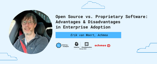 Alert 🚨 New #KBE blog post: bit.ly/3OMEler This 2-minute read highlights key pros and cons of #opensource in enterprise adoption & how @achmea adopted @openshift from Erik Van Weert. Learn how his team enables customized training to address the needs of different teams.