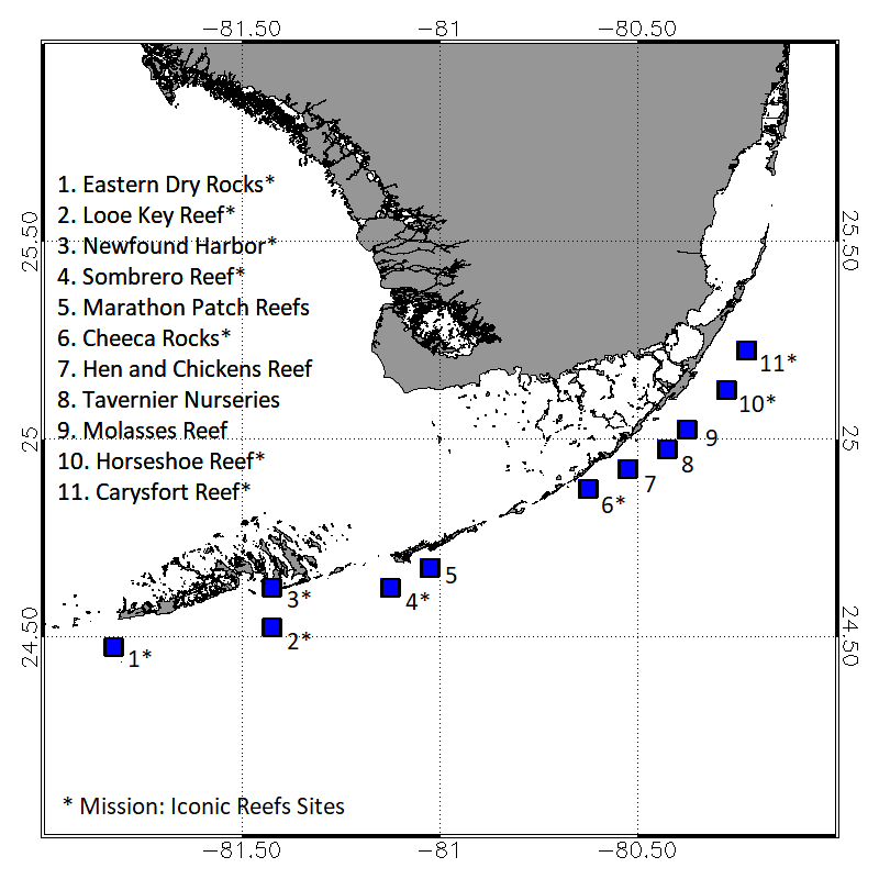 NOAACoral's tweet photo. @CoralReefWatch created single pixel Virtual Stations in the Florida Keys to provide data to managers responding to the ongoing bleaching event. These stations can help prioritize triage and rescue efforts.
#ForCoral
https://t.co/Cr3ul8EiMJ https://t.co/VXFBLbnY97