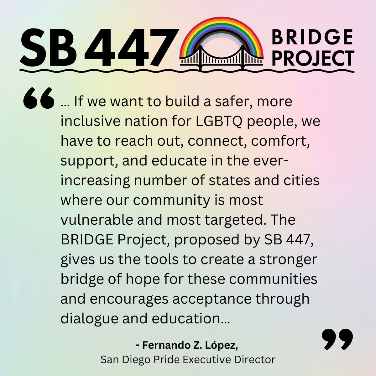 SenToniAtkins's tweet photo. #SB447 would create the BRIDGE Project, which would seek to open hearts and minds through conversation and connection. I believe this is a key tool to show support for #LGBTQ+ communities in other states and build a more accepting society.  Learn more: https://t.co/VFReS53M05 https://t.co/WNnXQy4QY0