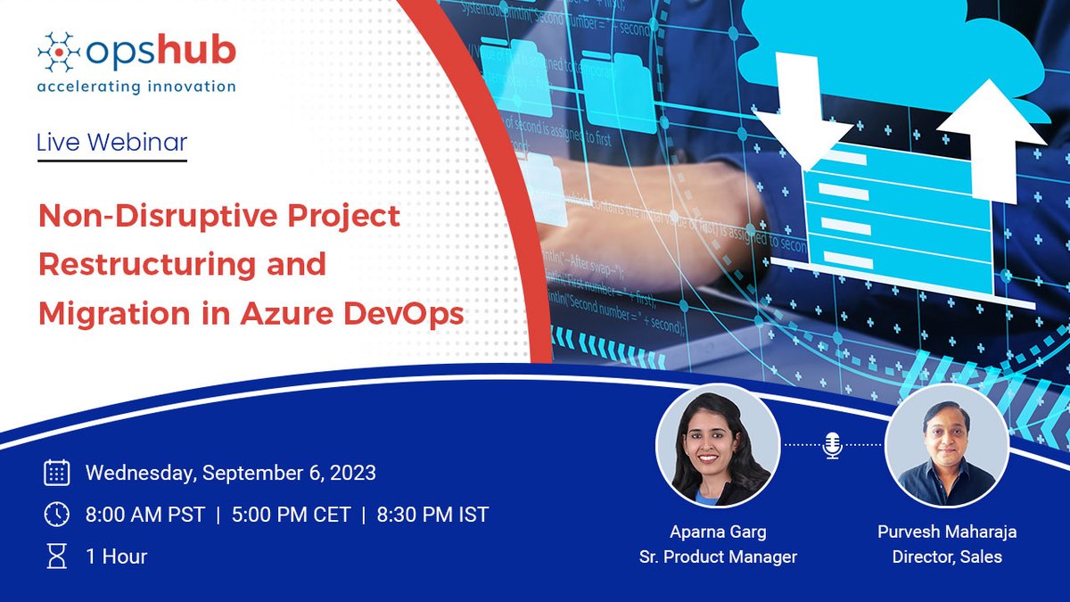 opshub's tweet photo. Gear up for our upcoming live webinar on 'Non-Disruptive Project Restructuring and Migration in Azure DevOps'. Learn more and register now: https://t.co/OZ9fvvZA1O https://t.co/NIfk63pYEC