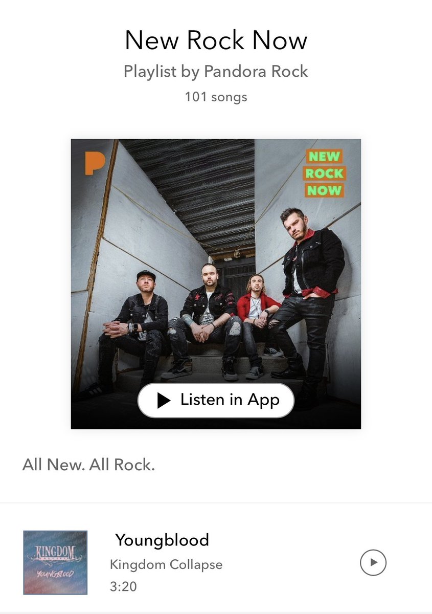 We’re honored to be the featured artist on the @pandora NEW ROCK NOW editorial playlist as well as on DECIBEL! Today’s Hard Rock and NEW ROCK! 🔥

We’re thankful to have the support from Chris and the team at @pandora and stoked to see our newest track receiving some love! 🎉