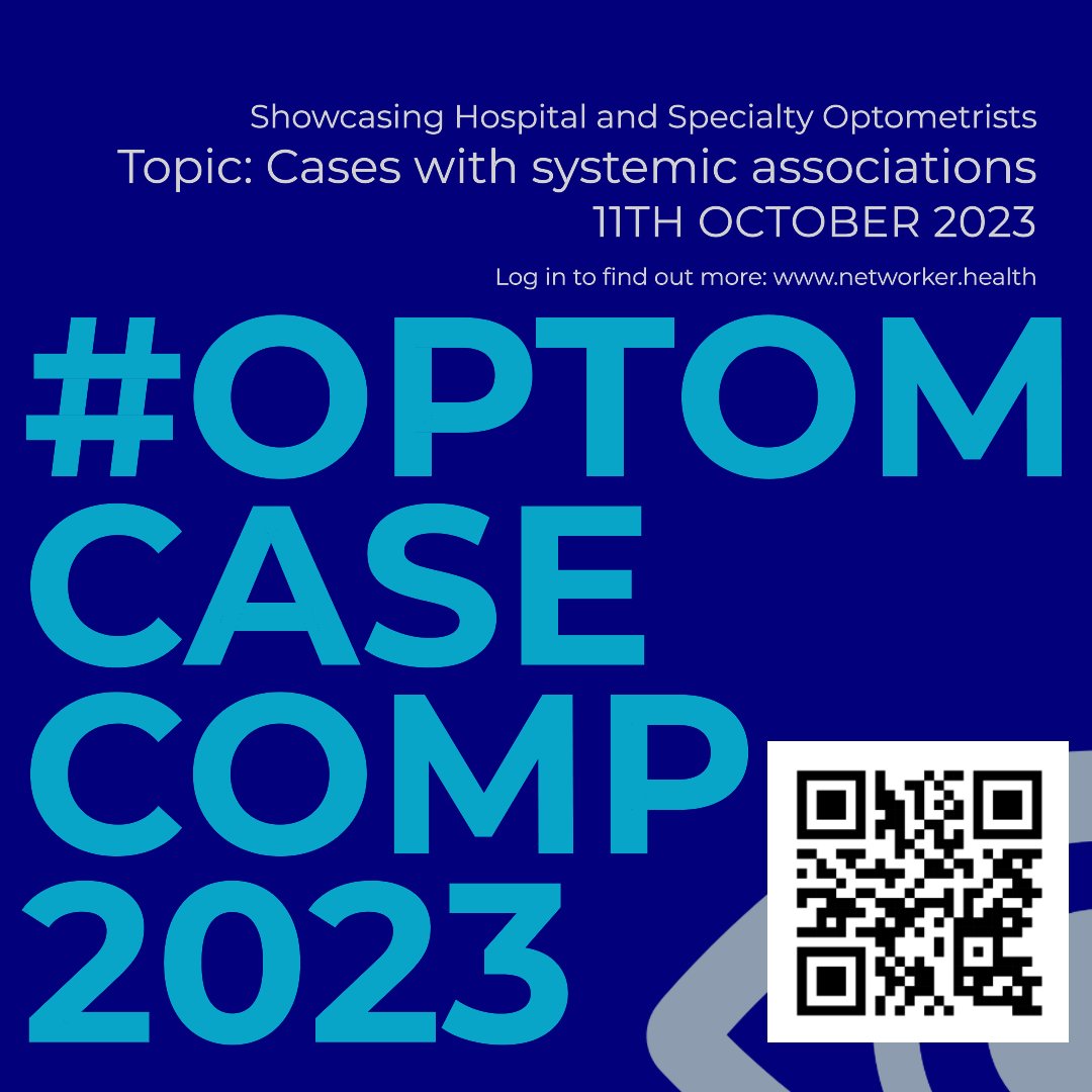 NetworkerHealth's tweet photo. 📷 Calling all optometrists! Mark your calendars for #Optomcasecomp2023, the ultimate virtual event that will take your career to new heights. Register for FREE now on https://t.co/JQpljPd7OZ and secure your spot! 📷 #HospitalOptometry #extendedrole  #ophthalmology #optometry https://t.co/caWnoeKv3t