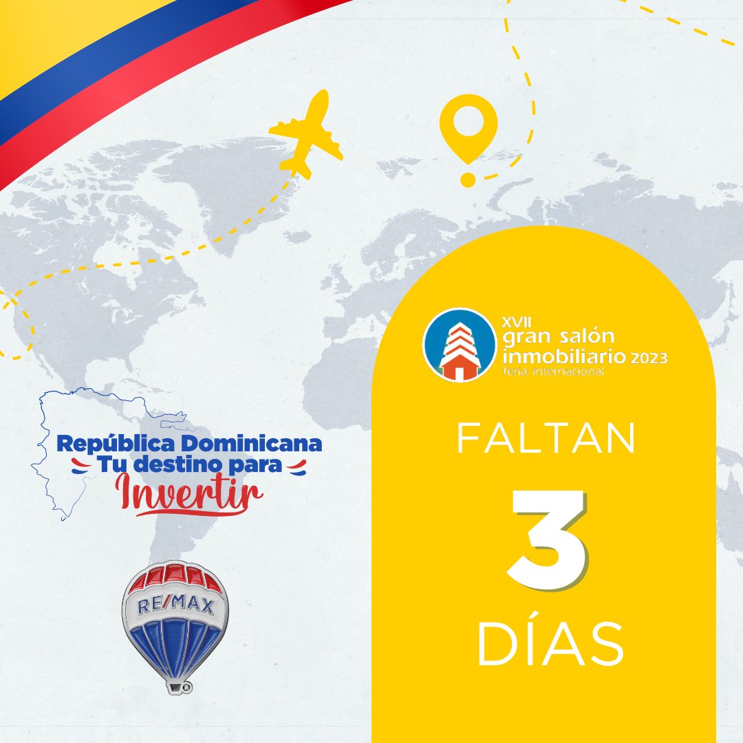 Remax_RD's tweet photo. Nuestra familia RE/MAX está lista para visitar la hermosa ciudad de Bogotá 🇨🇴
Colombia no te pierdas esta oportunidad de encontrar el hogar de tus sueños o invertir en tu futuro junto a RE/MAX República Dominicana 🤩
#remaxrd #remaxcolombia #remax #feriainmobiliaria https://t.co/XJ0VcayuIS