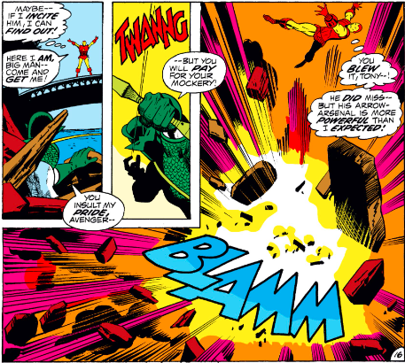 MarvelADay's tweet photo. #MarvelADay #IM49 Back at the battle, things aren't looking too good for the armored Avenger! - VA https://t.co/5pBVR9uEby