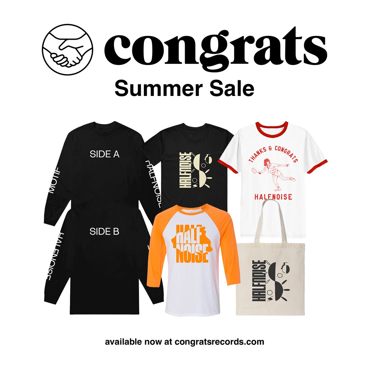 We've marked down select merch at congratsrecords.com! Limited quantities available.