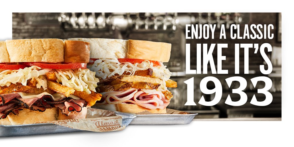 primantibros's tweet photo. In honor of our 90th, we're celebrating tomorrow with yesteryear’s price. On Tuesday, Aug 8, buy one classic sandwich and get one for just 33¢! Dine in or takeout with coupon code 1933.
Not valid in Stadium, Kennywood, or Florida locations.
#Pbros90th #ThrowbackPricing https://t.co/vMjYfxdyZG