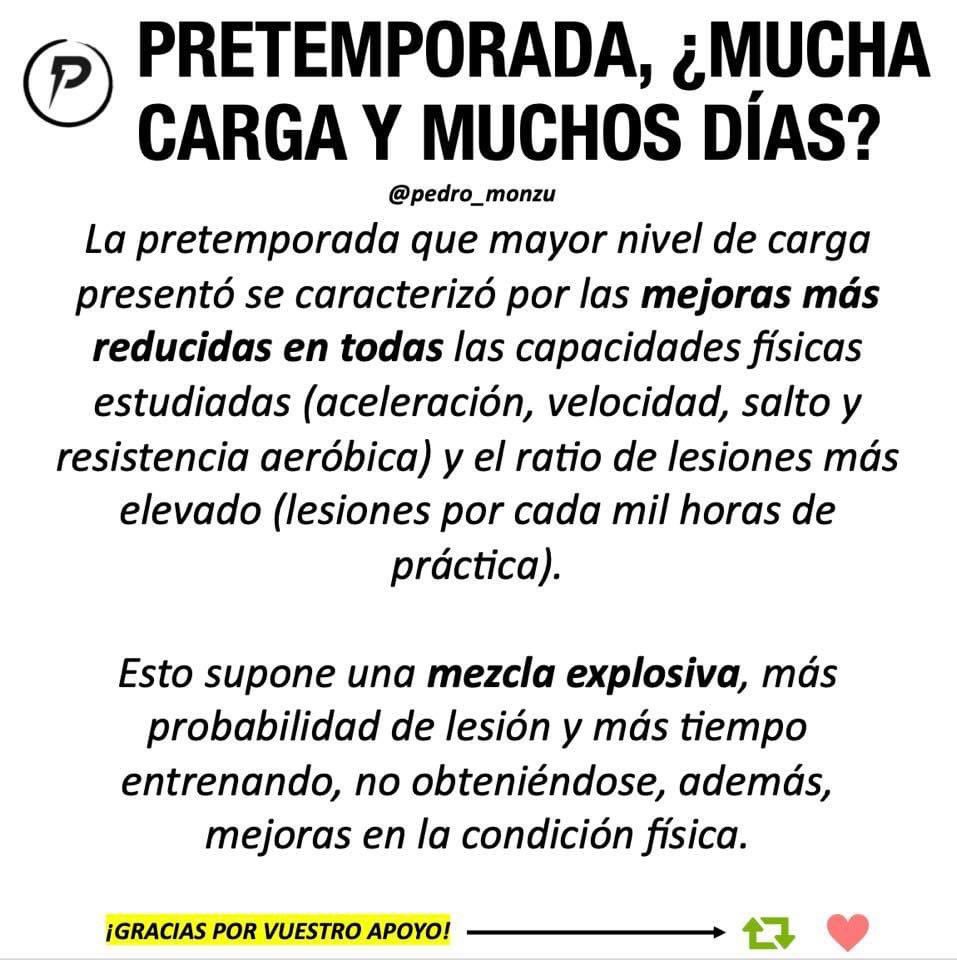 pedro_monzu's tweet photo. PRETEMPORADAS | Entrenadores:

❌ Más sesiones no es mejor
❌ Más intensidad no es mejor
❌ Más minutos no es mejor

✅ Haz caso a tu preparador físico https://t.co/Wwa0eln0Kj