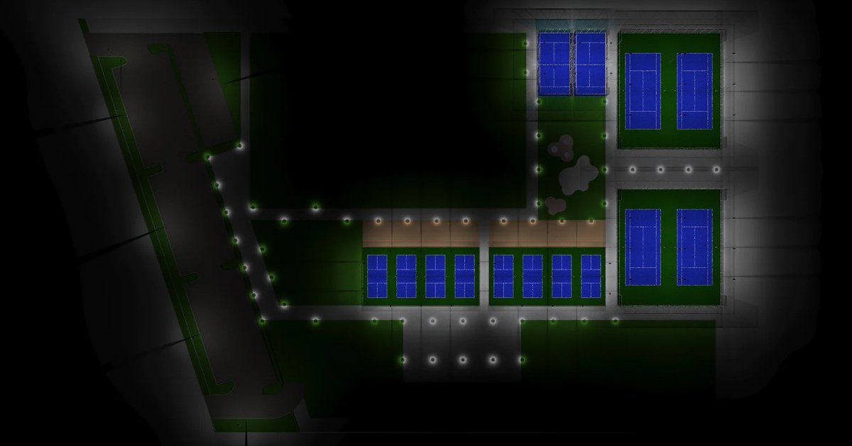 wilightinglab's tweet photo. Outdoor Tennis Court Complex Digital Site Rendering. Work directly with WiLL to determine your site lighting layout &amp; light level needs! #willsport #willstudio #madeinwisconsin https://t.co/EWs7gR1EO3