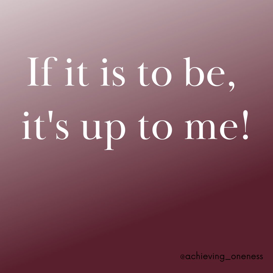 If it is to be, it's up to me!
#AchievingOneness #CoachMikeRicci #Motivate #LeadershipQuotes #MotivateOthers #inspiringteams #motivational #highperformingteams #achievingmoretogether #motivationalquote #MotivatedMindset #proventransformation