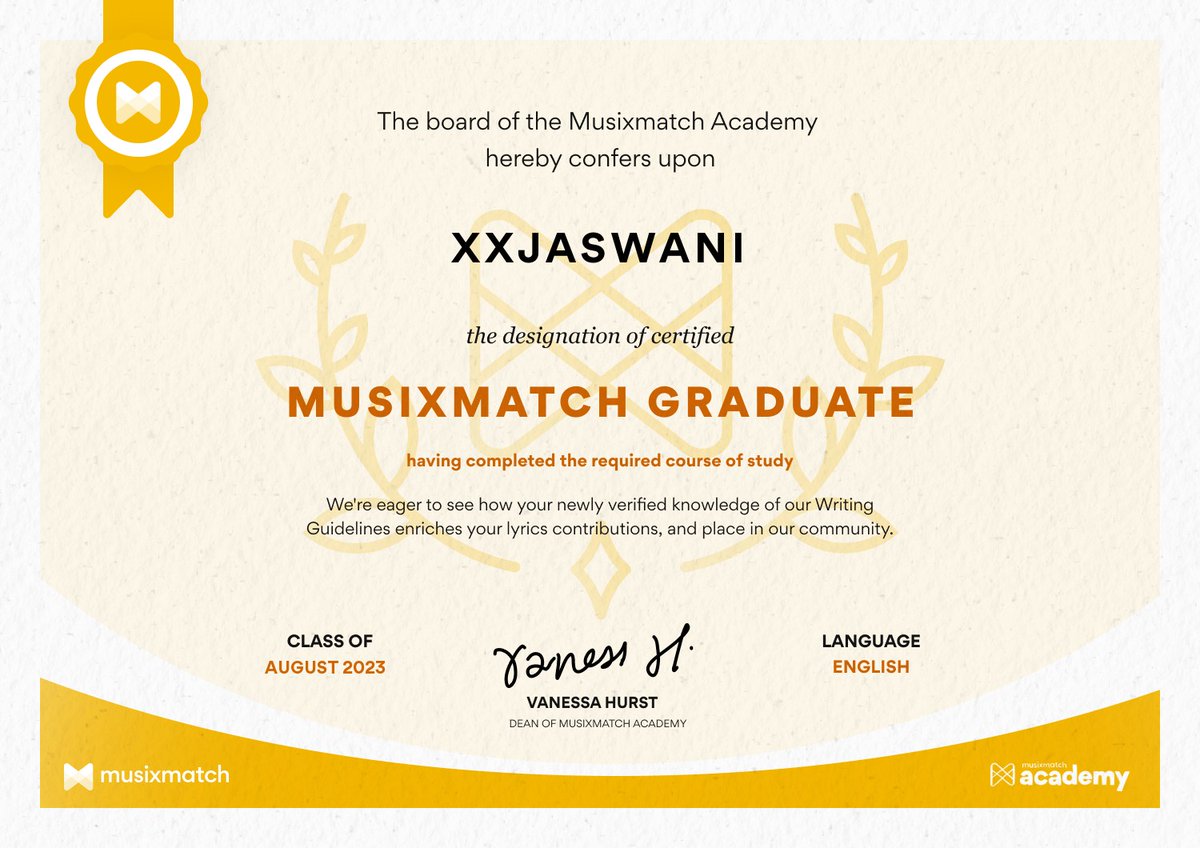 W fr thanks <a href="/Musixmatch/">Musixmatch</a>!