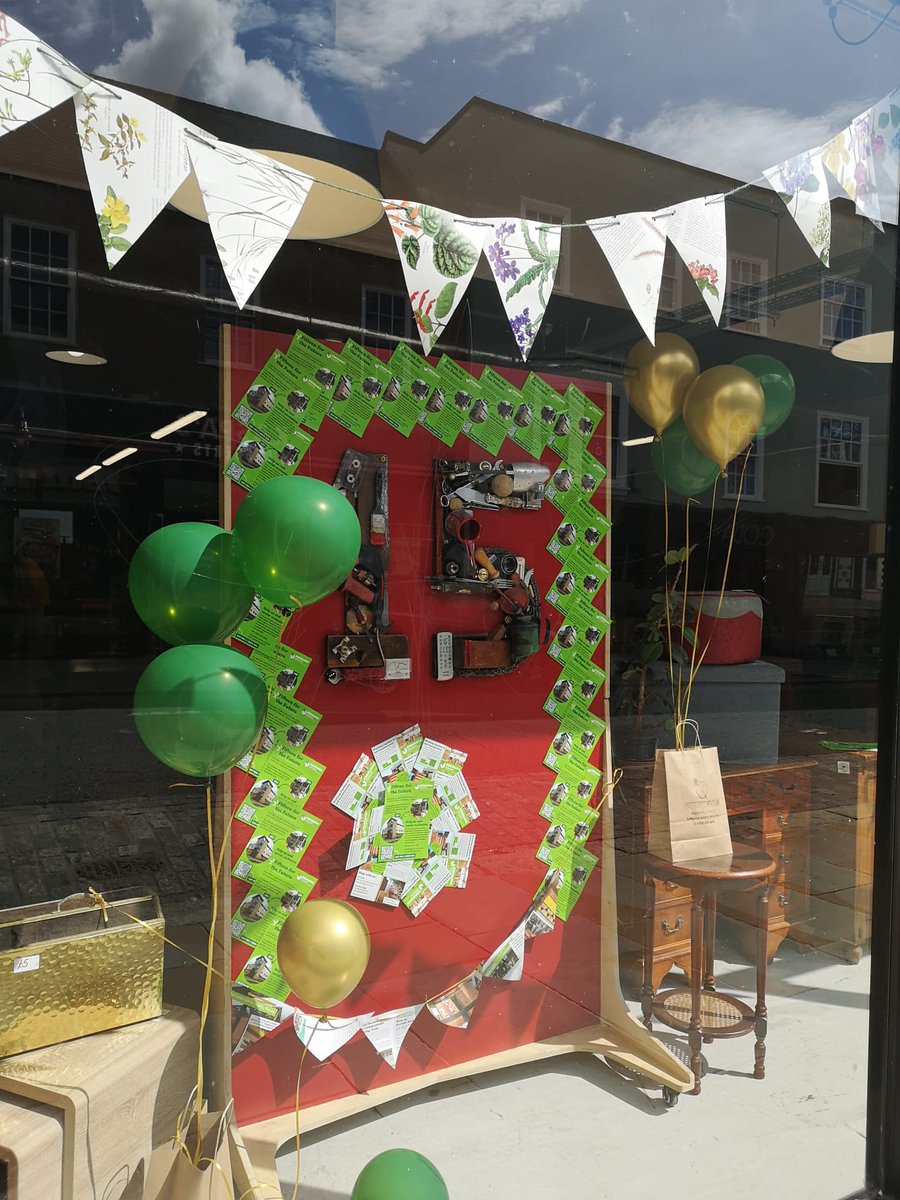 emmauscol's tweet photo. Who's seen our 15th Anniversary window at the Home Store? All made with scrap materials that we can't reuse or resell anywhere else!♻️

Throughout our 15th Anniversary year we're fundraising to raise £15,000 to improve our community, support us here: https://t.co/P6Yi2dQfMU https://t.co/oIKfi5viSd