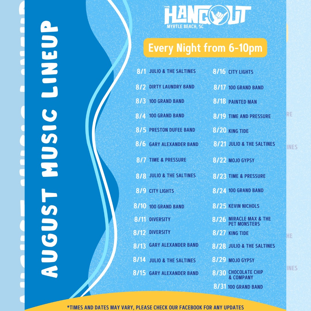 BroadwayatBeach's tweet photo. Enjoy live music throughout the month of August at The Hangout at Broadway at the Beach! https://t.co/eF5MyFyxnT