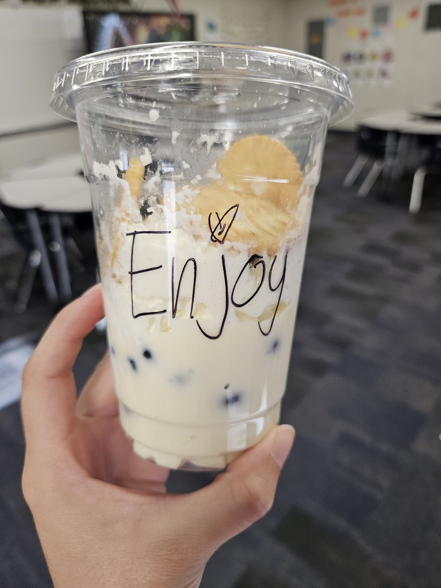 MsMTheCounselor's tweet photo. One highlight from the first week of school- a former student brought me a parfait to enjoy on B2S night! #CJUSD #CJUSDCares https://t.co/w5k5fREUvv