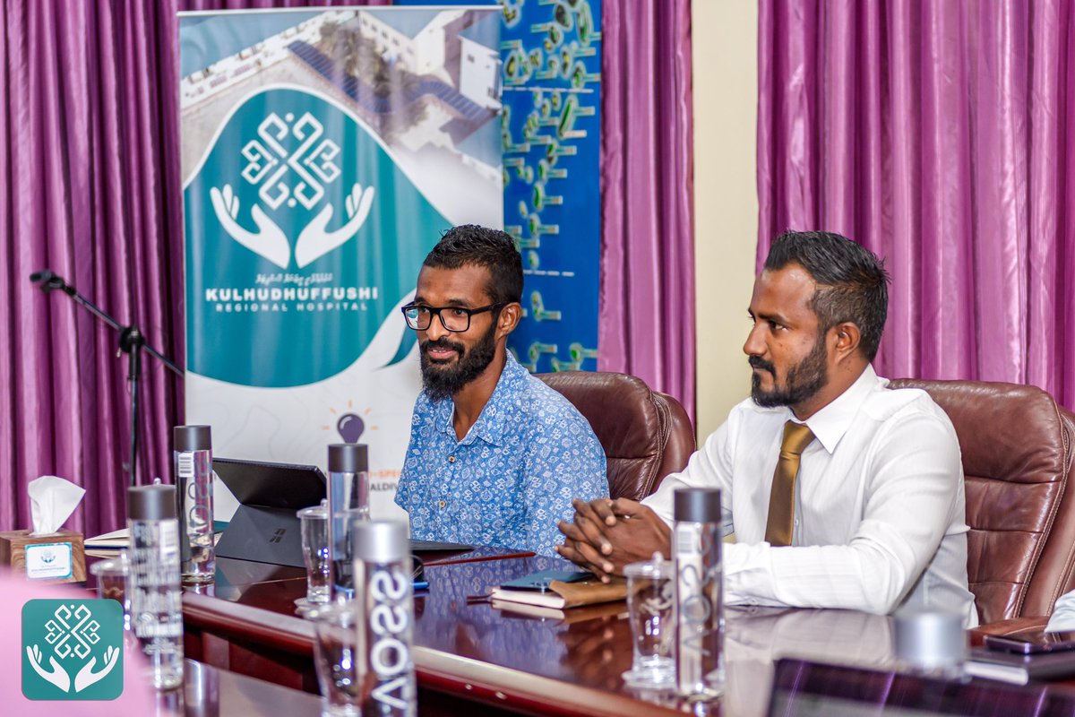 KRHmv's tweet photo. Secretary, Cabinet Affairs at @presidencymv , Mr. Ahmed Hassan Didi meets the Governing Board Members and Executive Team of Kulhudhuffushi Regional Hospital prior to the Training Session to be conducted tomorrow on Monitoring the Implementation of Strategic Plan. https://t.co/UAakHcvoe0