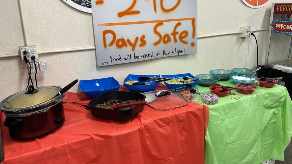 Celebrating 290 days safe!!! Thanks to all of you for following safety procedures and keeping others around you safe!!