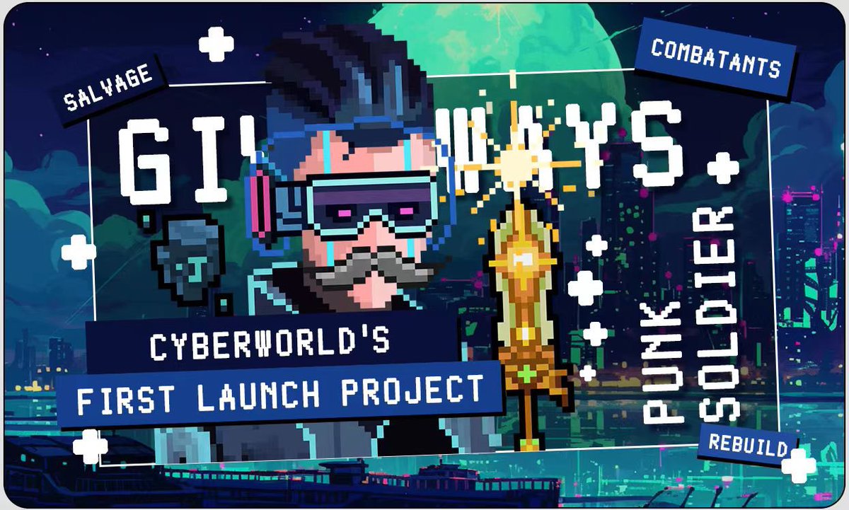 𝐏𝐮𝐧𝐤 𝐒𝐨𝐥𝐝𝐢𝐞𝐫 是香港NFT优版权平台第二期首发项目，第一期18.8matic，涨幅10X，第二期项目可以关注参与一下

🎁抽3 x WL

1⃣关注
@CyberWorld_HK
@Punk_Soldier
<a href="/0xlxlmeme/">林小撸 | 蓝鸟会🕊️（交易版💰）</a>
2⃣点赞➕转发
3⃣Join dc: discord.gg/WnRVjAp3G3

⏰48h
#nft #Giveaway