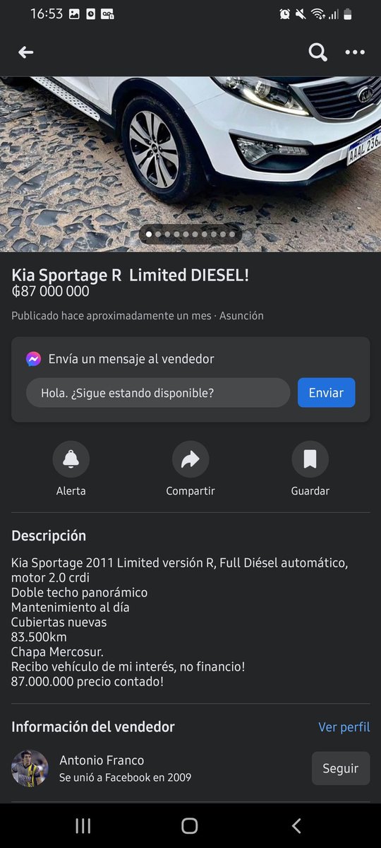 Publicaba la camioneta de mi hermana en las redes para vender sin autorización de ella probablemente tenia un modo de operar con vehículos y documentación es falsas también
