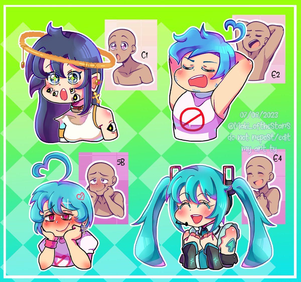 INFINITE__PINK's tweet photo. [#FNF + #FNFOC + #FNFSiblingRouteAU]
[ #FnFSubasu + #FNFMiku + #FnFKatarina + #FnFKanji  ]

I can't breing myself to draw them in one canvas so, have uhh..whatever you want to call this, expression emote thing for the bf and his sisters. https://t.co/hkfozxWRbG
