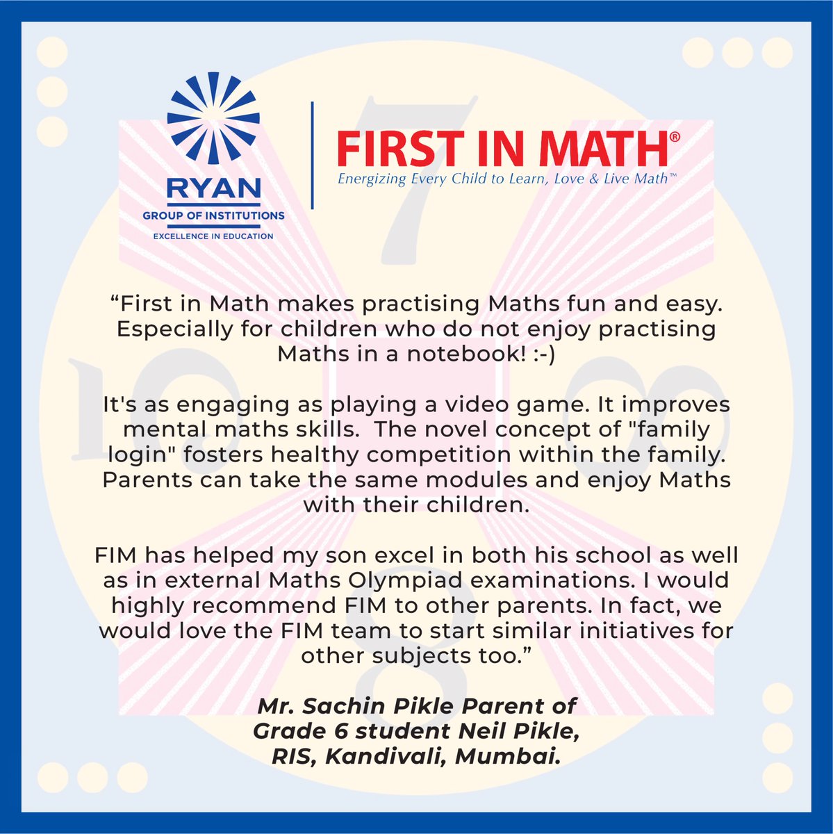 Making Math fun is #FirstInMath. With engaging #math problems that are fun &amp; easy to solve, this is a fantastic avenue for students who do not enjoy #maths. 

Get an introduction to First in Math &amp; stay tuned for more details.
cdn.jwplayer.com/previews/QVvk5…

#RyanInternationalSchool