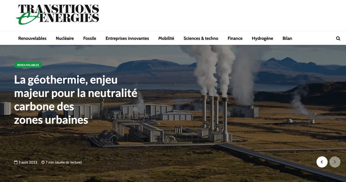 Merci à <a href="/TransitionsEner/">Transitions & Énergies</a> pour la republication de l'article « La géothermie, enjeu majeur pour la neutralité carbone des zones urbaines »
transitionsenergies.com/geothermie-enj…