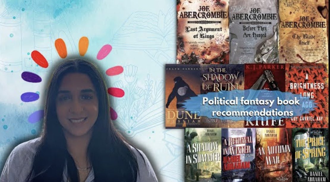 New video up! Political fantasy recommendations ft @LordGrimdark @tdebajo @TimHardieAuthor @guygavrielkay @AbrahamHanover and others!