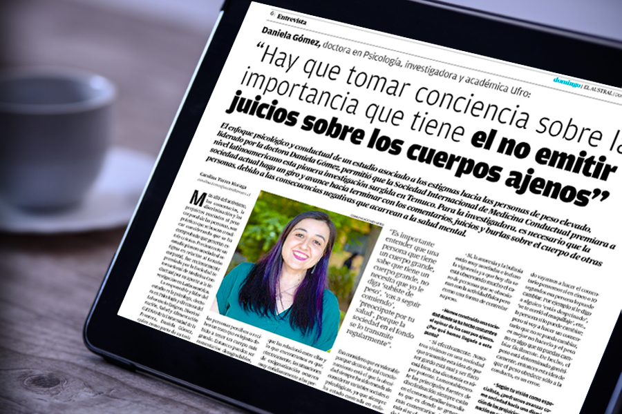 #UFRO en la Prensa: Académica UFRO obtuvo premio latinoamericano por pionera investigación asociada a los estigmas hacia las personas con peso elevado dlvr.it/StKS7z