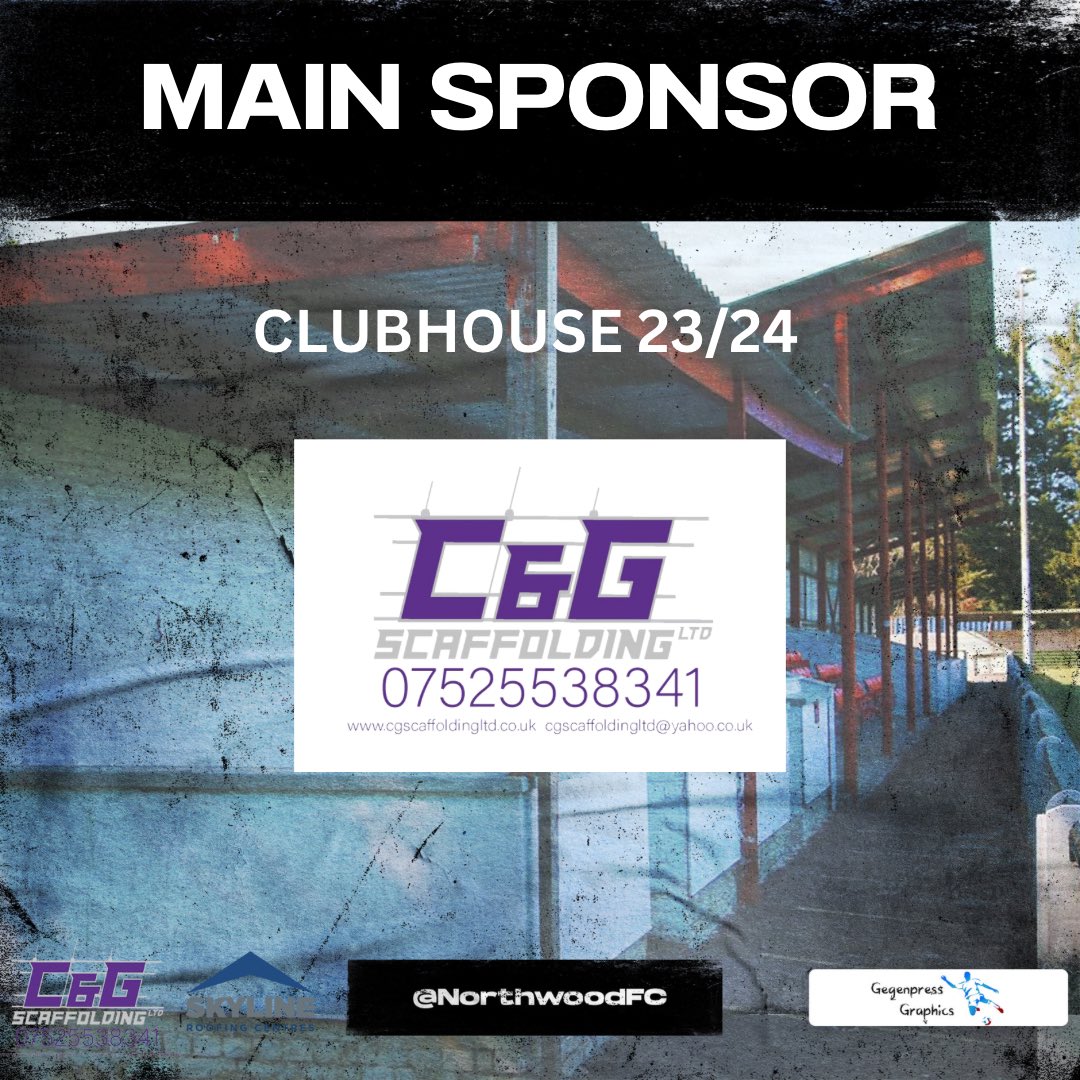 The Woods Clubhouse @_the_woods is the beating heart of Northwood FC and we are delighted to announce <a href="/CG_Scaffolding/">C&G Scaffolding Ltd</a> as our new clubhouse sponsors for 2023-24. 

Once again, many thanks to Dan Campbell and C&amp;G for their ever-growing support.

cgscaffoldingltd.co.uk