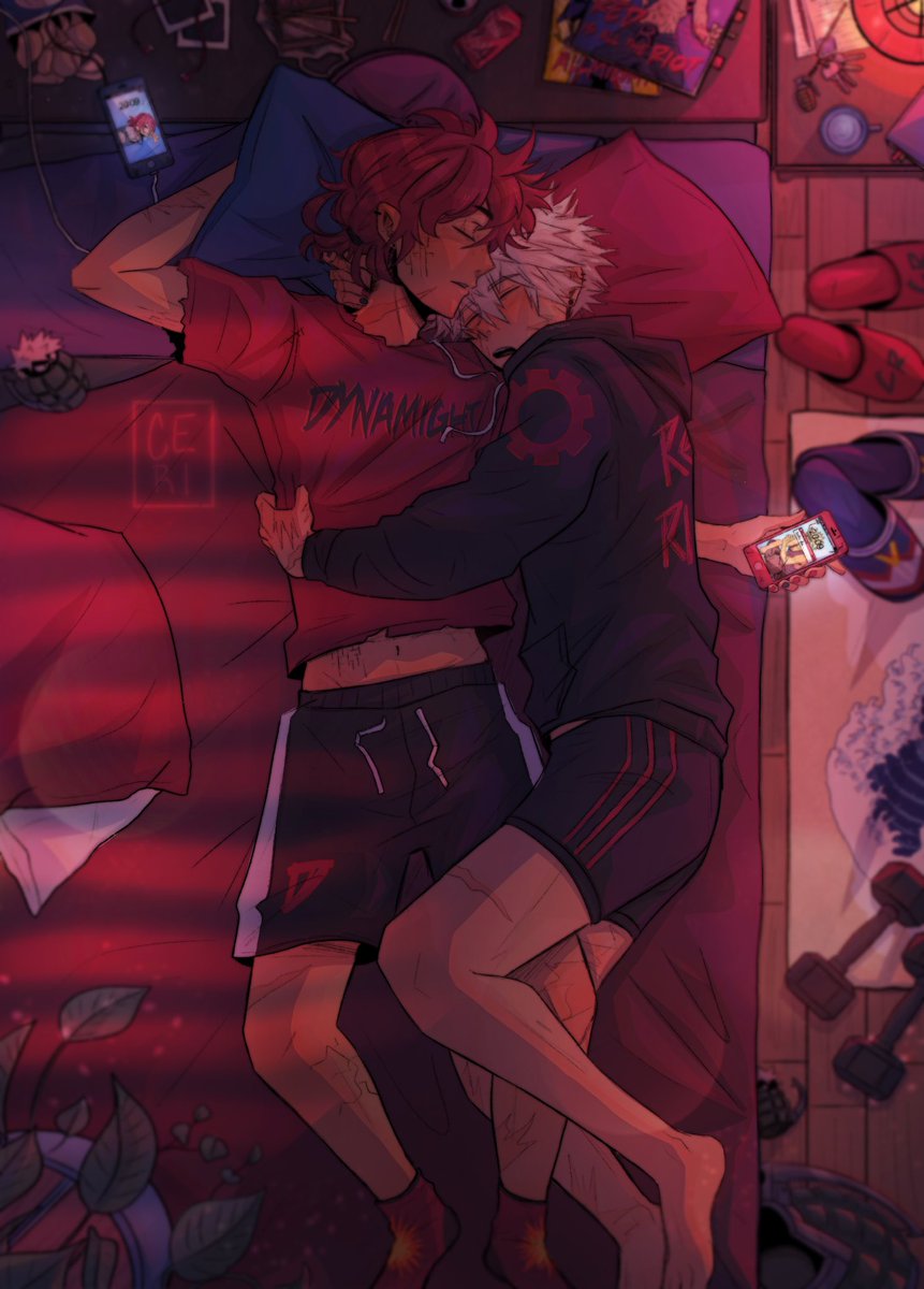ccerealbowl's tweet photo. Fellas, is it gay to cuddle your best bro throughout the night? 
.
.
.
#kiribaku #katsukibakugou #ejiroukirishima #bakugoufanart #kirishimafanart #myheroacademia #bokunoheroacademia #mha #bnha #digitalillustration https://t.co/A5Z5ykGS2n