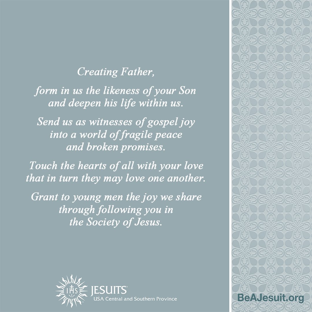 JesuitYAP's tweet photo. We pray for the ability to love like Jesus and for vocations to religious life that mirror His love.
#jesuit #jesus #amdg 

If you are interested in exploring a Jesuit vocation, check out https://t.co/Y4FnME1WE5. https://t.co/dkzcMXZ0X4