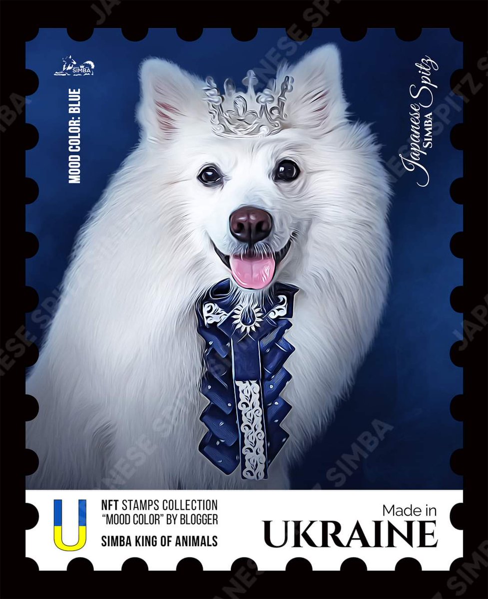 japanspitzsimba's tweet photo. Glad to present my #NFT stamps #collection "Mood Color" 😉
Start from the blue! 

Already available on @opensea: https://t.co/kuBgJQFHRl

#philately #JapaneseSpitzSIMBA #dog #king #nftart #royaldogs #colormood #blue #white #trend #ukraine #nftartUkraine #stamps #collectiblenft https://t.co/wRsEcHWwnu