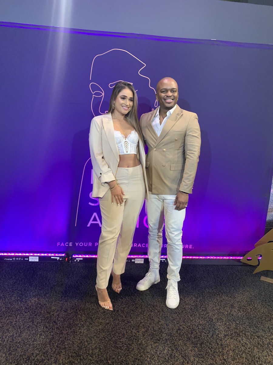 #YoungFamousAndAfrican stars Kayleigh and Naked DJ at the #MissSA2023 Crown reveal.