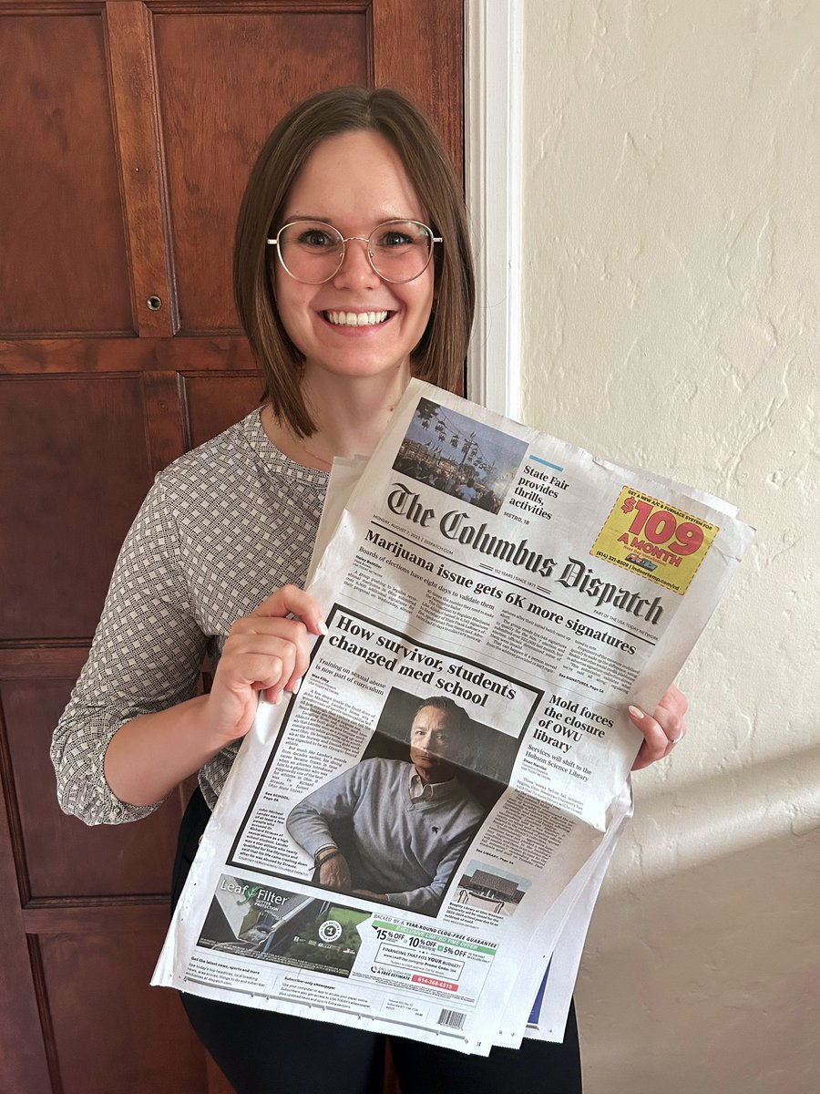 DailyKylene's tweet image. We made the front page!! “How survivor, students changed med school” @DispatchAlerts @mackey_alfonso @Jace_Greenwald 
Thank you to my mentors and @OhioStateMed for supporting this movement! Enough is enough!