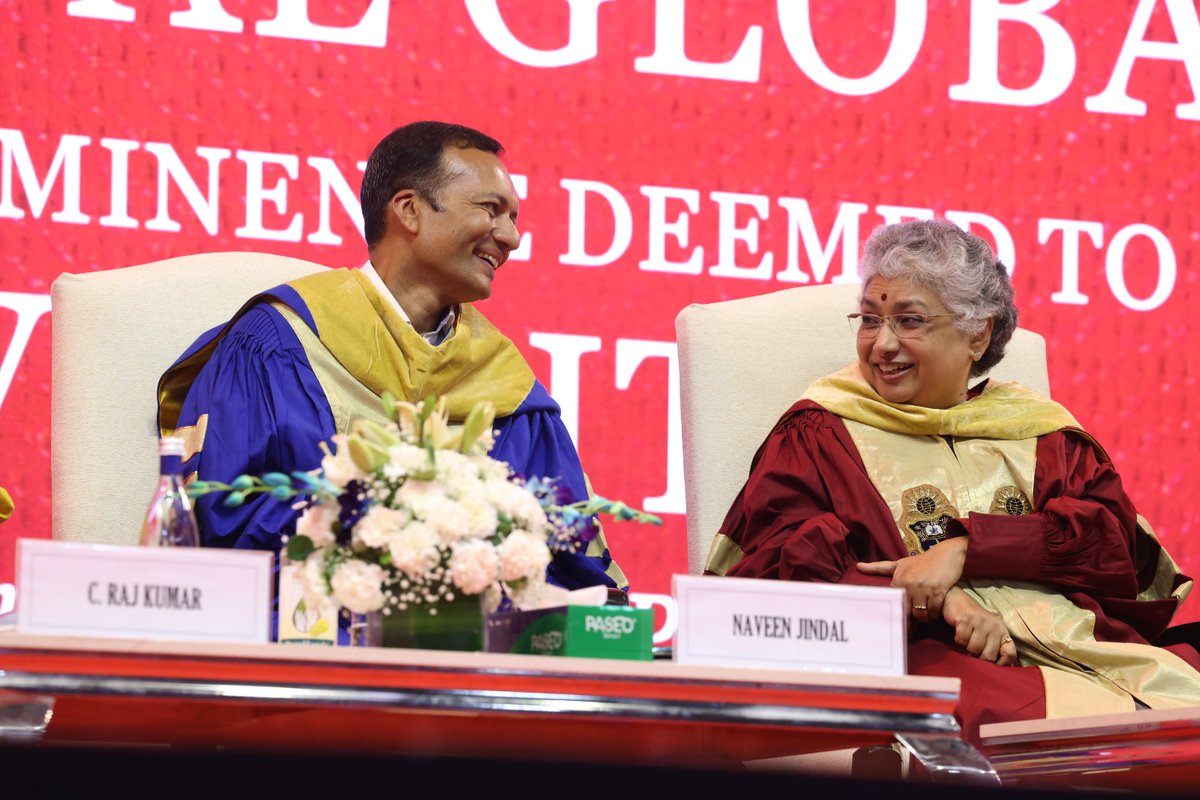 MPNaveenJindal's tweet photo. On behalf of the @JindalGlobalUNI family, I would like to express my gratitude to Hon’ble Justice B.V. Nagarathna, and Dr. Joanna Newman, for gracing the #Convocation2023 and giving precious words of wisdom to our graduating students. Thank you 🙏 https://t.co/3E9EnFUydI