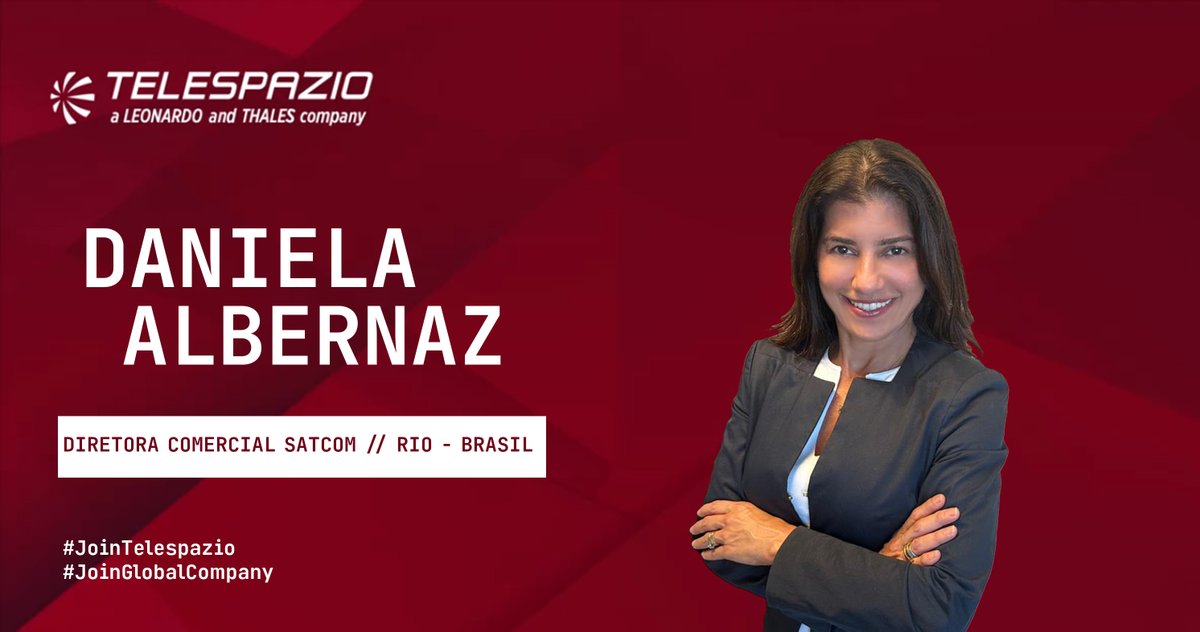 Temos o prazer de anunciar que Daniela Albernaz é a nossa nova Diretora Comercial de SATCOM (Satellite Communications). Daniela dedicou os últimos 24 anos ao setor de SATCOM na Telespazio. #JoinTelespazio #JoinGlobalCompany