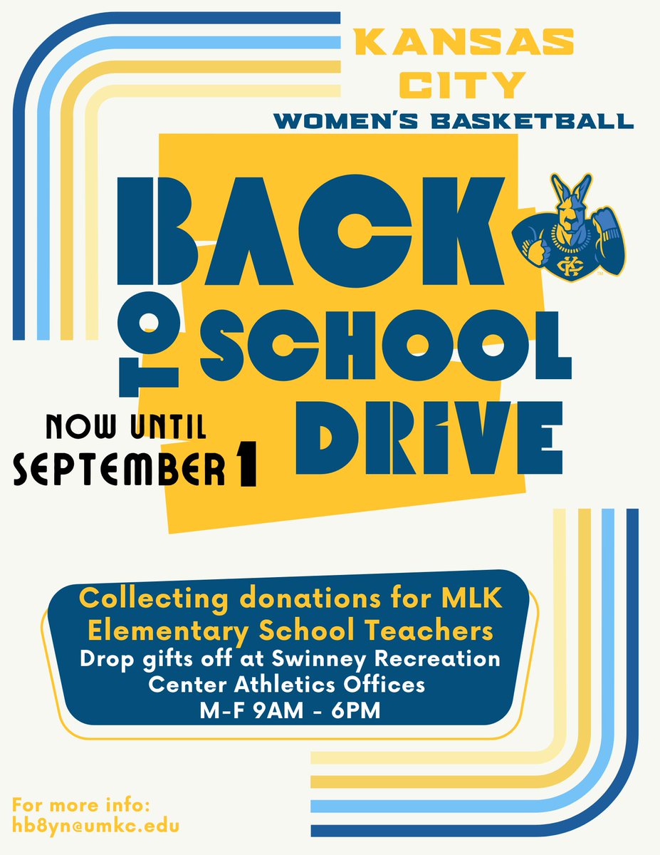 As we gear up for the school year, we want to ensure that our local teachers have what they need to succeed! Join us in our Back to School Drive to gift supplies to MLK Elementary Teachers. 

Bring gifts to the KC Athletic Offices or give at this link:

amazon.com/registries/gl/…