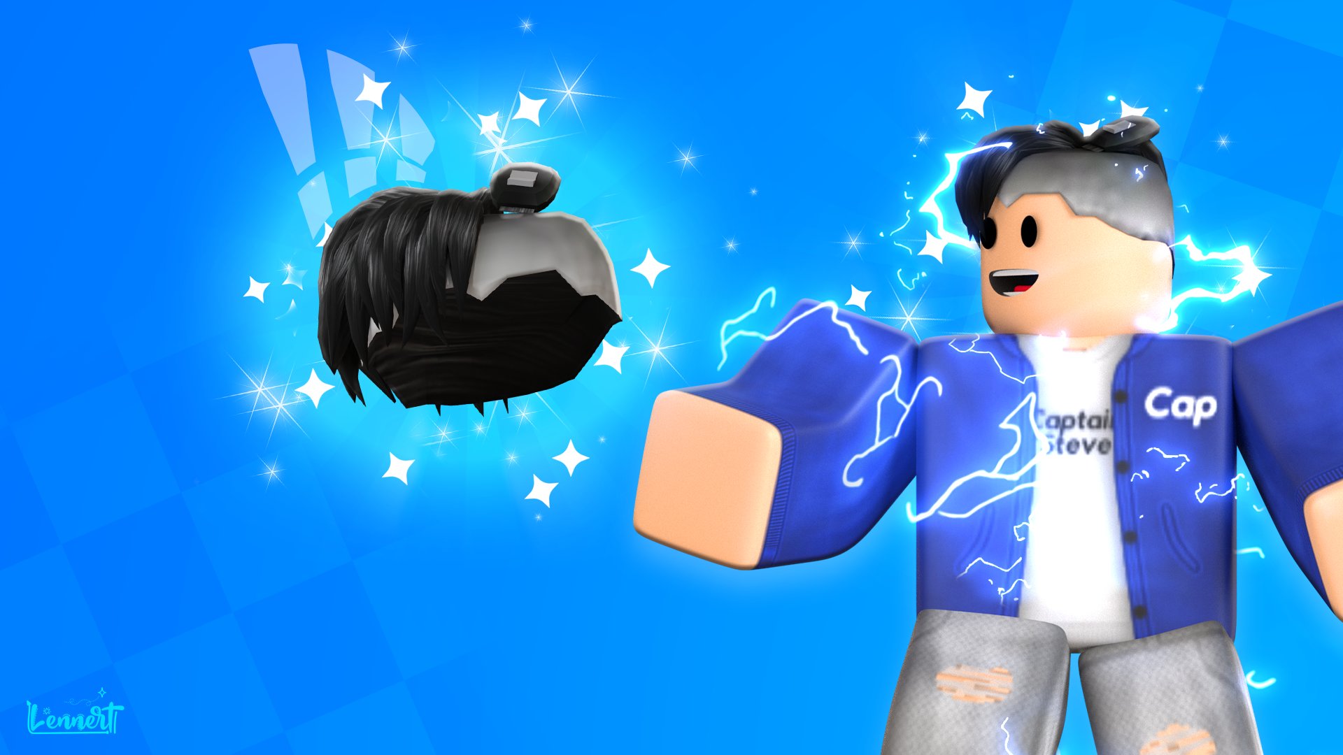 Roblox character wearing blue