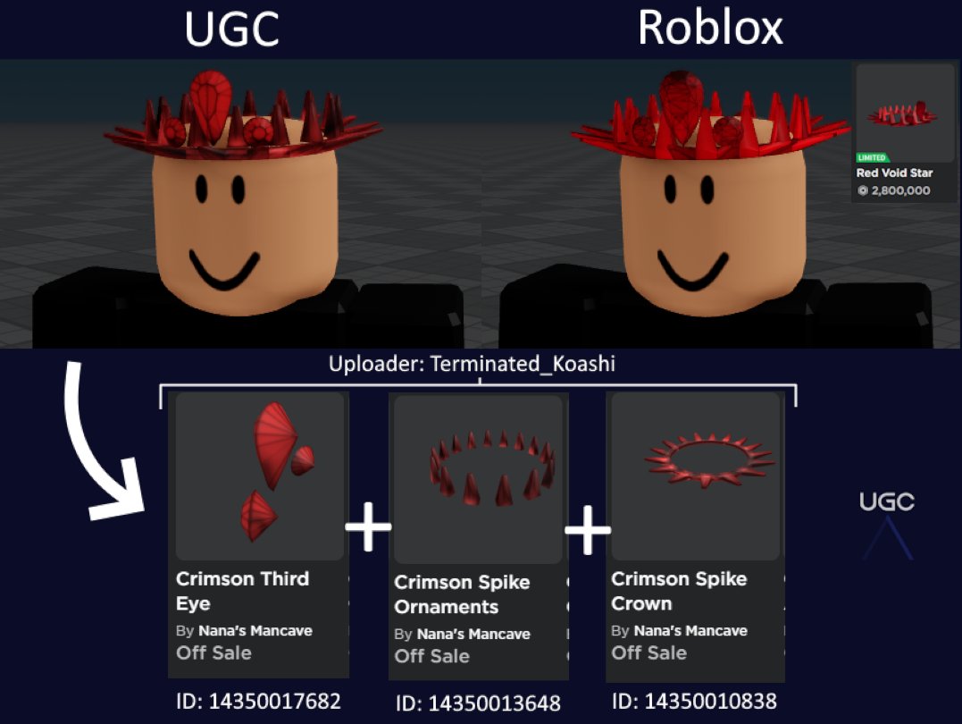 Peak” UGC on X: After being deleted by Roblox moderation, UGC creator  RealKaxyto reuploaded the Epic Vampire Face knockoff. The rest of the  faces in the quoted tweet are still up. #Roblox #