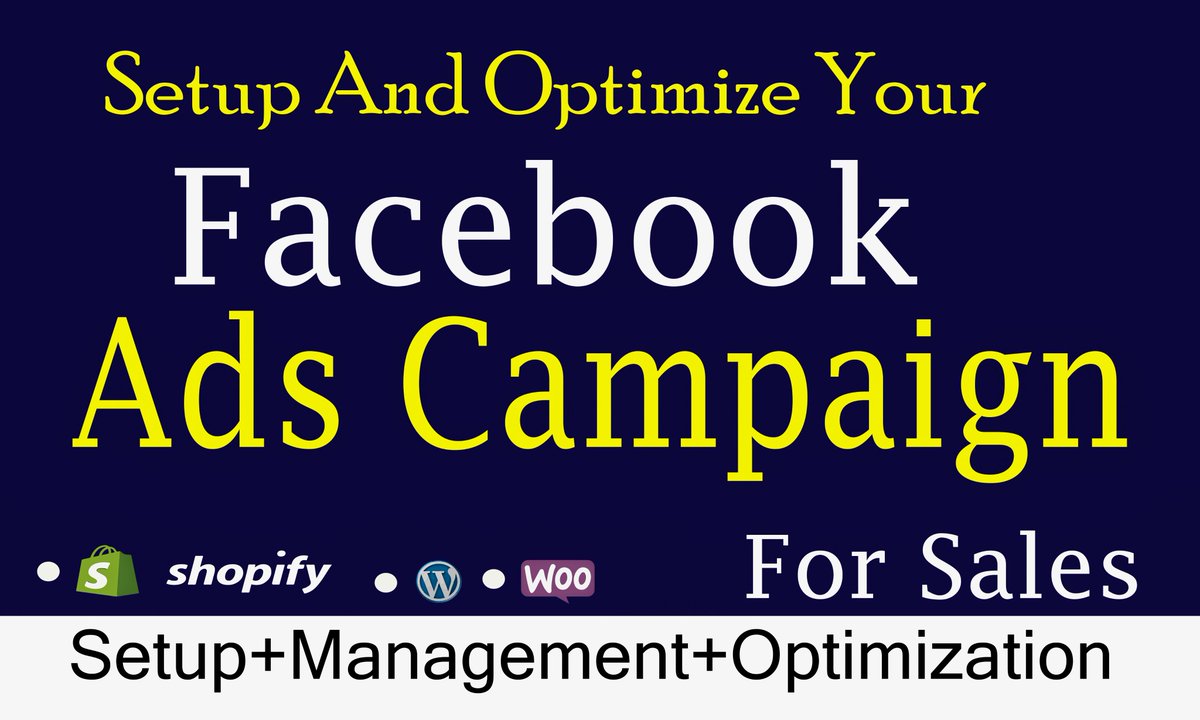 setup and optimize your Facebook ads campaign for sales #ads #campaign #ecommerce #facebookads #fbmarketing #DigitalMarketing #Shopify #Wix #WooCommerce #products #setup #Internet #conversion #tergect #tracking #WordPress #fiverrseller #Fiverr 
fiverr.com/s/a8vK08