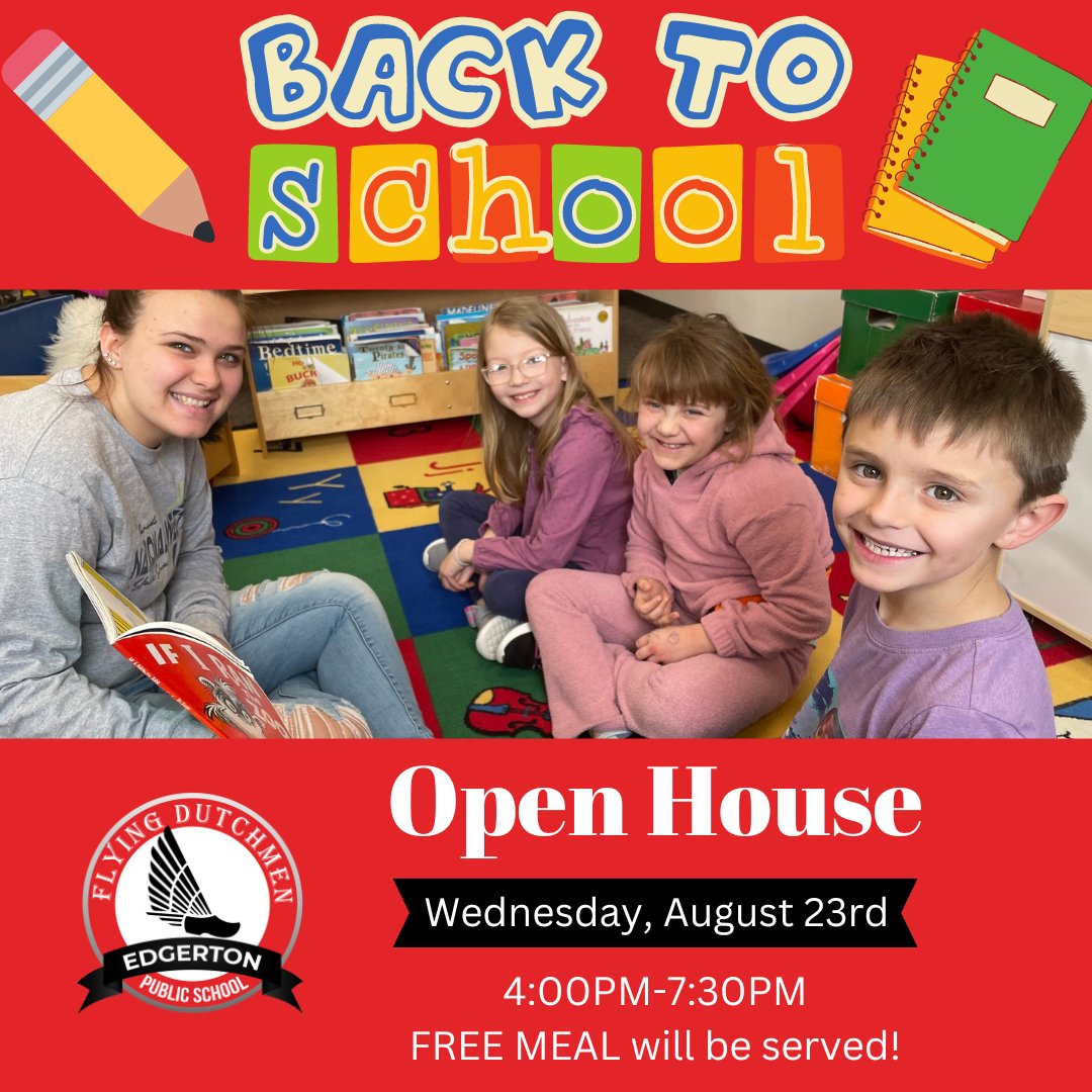EPSDutchmen's tweet photo. We can't wait to see our Edgerton families!!

Our #EPubLife581 🍎 Open House 🍎 is this Wednesday, August 23rd from 4-7:30PM!

There will also be a FREE meal served! https://t.co/JIBNBAokcL