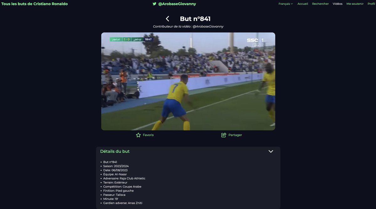 GiovannyArobase's tweet photo. But numéro 841 de Cristiano Ronaldo ajouté au site!

✅ FR
✅ EN

https://t.co/Ybo5mgox1G https://t.co/SSFH3Pgxv0