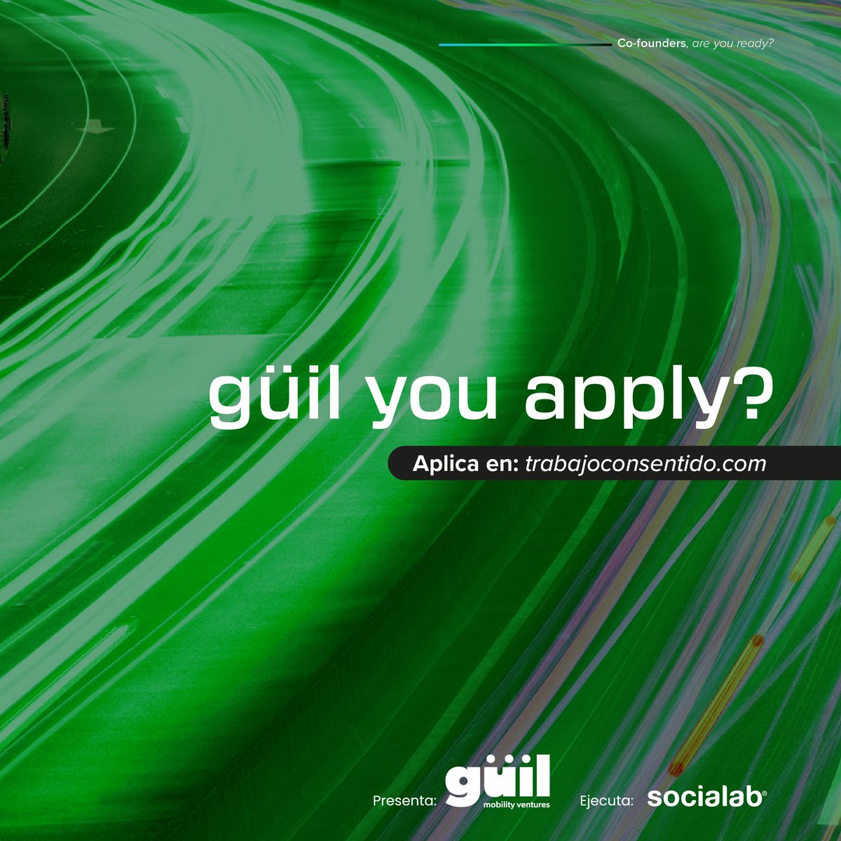 Co Founder, are you ready? Buscamos a l@s mejores emprendedores para un nuevo desafío!
Si tienes lo necesario para ser el/la próximo/a  CEO y CTO de #Guil, entonces estamos conversando con un piloto estrella

Postula en trabajoconsentido.com