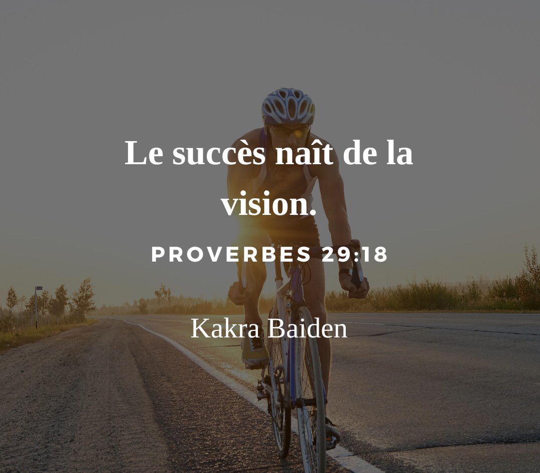Le succès naît de la vision.
Proverbes 29:18
#kakrabaiden #kakrabcitation #citation