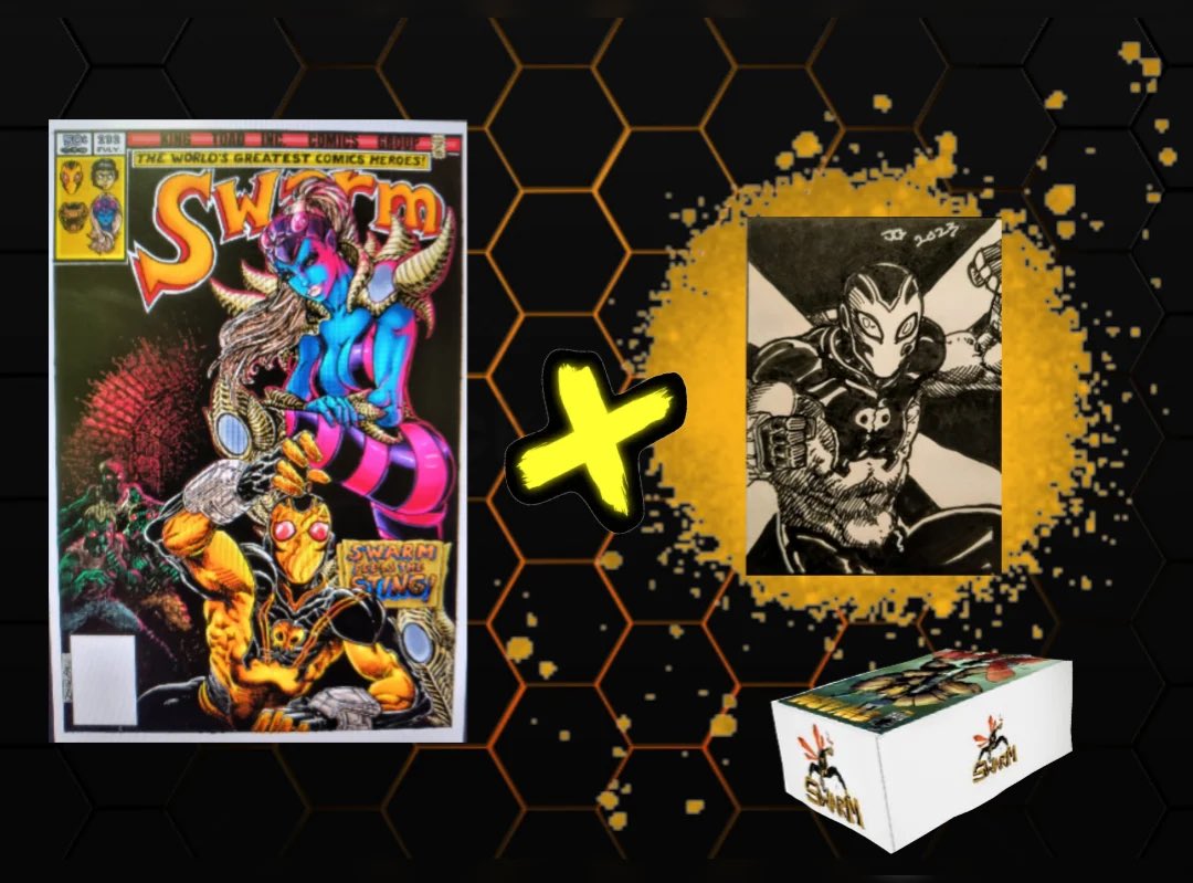 HellsSpawnWorld's tweet photo. #KingToad aka @mess_shane @Comicartmaster1 have their next book out titled #SWARM! The character looks great, the covers look spectacular and you can even get a cover by Joe Ball himself. Donโt miss out on this grand opportunity to help King Toad Inc hit their goal of 3k!! letโs freakin go!! #ComicsGate #IronAge #COC #RippaVerse @EthanVanSciver @vielned @YellowFlashGuy @SnuggyJr @johnnynotbanned @ThatUmbrella @RekietaLaw @thatstarwarsgrl @AlexvrbX @AldousOnTheFarm @thelucentcomic @RenieDraws @jayBamaFan1 @Ang3laFace @Plaster_Harris @WartTheWizard @JoeMSonntag1 @cg_pete @CJeremy33 @ChadTHX1138
https://t.co/c3sXgf9DlU